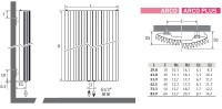Designové těleso JAGA IGUANA ARCO stěnový model 2200x290, barva standard ARCW.220 029